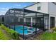 Aerial view of the property, revealing the screened-in pool and outdoor living spaces at 1697 Kona Ln, Davenport, FL 33897