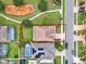 Aerial view of a property highlighting its lot size, proximity to a park, pool, and neighborhood at 5232 Villa Rosa Ave, St Cloud, FL 34771