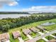 Aerial view of lakefront homes and community at 8060 Cherrystone St, Leesburg, FL 34748