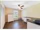 Bright bedroom with hardwood floors, a ceiling fan, and plenty of natural light at 668 Coral Way, Winter Springs, FL 32708