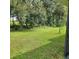Backyard featuring a large green lawn with mature trees surrounding the perimeter at 20319 Macon Pkwy, Orlando, FL 32833