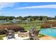 Relaxing firepit area with wicker chairs and lake views at 1965 Lake Markham Preserve Trl, Sanford, FL 32771