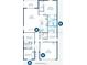 Detailed floor plan showcasing layout with bedrooms, kitchen, living spaces, lanai, and garage at 1685 Andover Ridge Dr, Deland, FL 32720