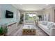 Inviting living room featuring stylish furnishings, hardwood flooring, neutral paint, and plenty of natural light at 1685 Andover Ridge Dr, Deland, FL 32720
