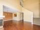 Large living area featuring a staircase, fireplace, and neutral paint at 2246 Stonington Ave # 2246, Orlando, FL 32817