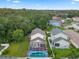 Aerial view showcasing home's private backyard and pool at 4420 Hamlet Ct, Kissimmee, FL 34746