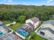 Aerial view of house with pool and surrounding landscape at 4420 Hamlet Ct, Kissimmee, FL 34746