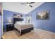 Spacious bedroom with a double bed and ceiling fan at 4420 Hamlet Ct, Kissimmee, FL 34746