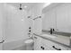 Modern bathroom featuring a bathtub and shower combo with gray countertop vanity at 13163 Mcmillan Dr, Orlando, FL 32827