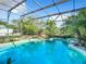 Inviting screened pool with waterfall feature at 226 Mitnik Dr, Deltona, FL 32738