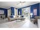 Bright living room with stylish furniture, modern decor, and sliding glass doors to the pool at 2709 Scrapbook St, Kissimmee, FL 34746
