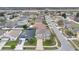 A high angle view of the neighborhood featuring neatly lined houses, streets, and well-manicured lawns at 1103 Epson Oaks Way, Orlando, FL 32837