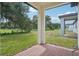 Brick paved patio with backyard view at 5186 Minneola Ln, Saint Cloud, FL 34772