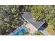 Gorgeous aerial view of home with a pool surrounded by mature trees and lush landscaping at 1822 Se 8Th St, Ocala, FL 34471