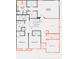 Detailed floor plan showcasing the layout of the bedrooms, bathrooms, walk-in closets, and living spaces at 2346 Upland Ln, Apopka, FL 32712