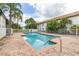 Community pool area showcasing the sparkling pool, brick paver deck, and surrounding palm trees at 3651 N Goldenrod Rd # 204, Winter Park, FL 32792