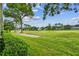Scenic view of the well-manicured golf course, complemented by mature trees and a walking path at 1730 Stafford Springs Blvd, Mount Dora, FL 32757