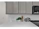 Kitchen detail showing white quartz countertops and gray cabinets at 1116 Hendon Loop, Davenport, FL 33837