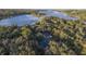 Aerial view of a home nestled in a wooded area near a lake at 17577 Davenport Rd, Winter Garden, FL 34787