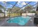 The screened-in pool is surrounded by a gray concrete deck and leads to an air conditioning unit at 920 S Solandra Dr, Orlando, FL 32807