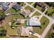 Overhead view showcasing several homes with pools, spacious yards, and neatly landscaped properties at 12009 Eagle Point Ct, Leesburg, FL 34788