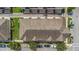 Aerial view of a residential neighborhood showcasing rooftops, landscaping, and street parking at 1349 Mill Stream Ln, Winter Springs, FL 32708