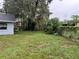 Backyard featuring overgrown grass and shrubs, and a chainlink fence on a slightly overcast day at 3505 Pine Ridge Ct, Orlando, FL 32808