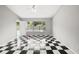 Bedroom with tiled floors, ceiling fan, and a view of the pool at 5418 S Bracken Ct, Winter Park, FL 32792