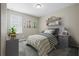 Cozy bedroom features modern decor, a neutral color scheme, carpet, and a window with natural light at 1338 Union Club Dr, Winter Garden, FL 34787