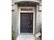 Front door with a sidelight, transom window, and gray paint at 3010 San Jacinto Cir # 3010, Sanford, FL 32771