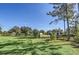 Expansive green pasture with mature trees and secure black fencing under a clear blue sky at 4001 Ainsley Ave, Orlando, FL 32833