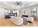 Open-concept layout connects the living room with modern kitchen, featuring a large island and stainless steel appliances at 1904 Illinois St, Orlando, FL 32803