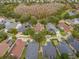 An aerial view of a residential neighborhood, highlighting a house among others at 9668 Loblolly Pine Cir, Orlando, FL 32827