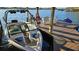 Beautiful boat in its covered dock, showing the clean interior and lake views at 4024 W Danby Ct, Winter Springs, FL 32708
