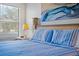 Comfortable bedroom with a window letting in light and a wall art piece above the headboard at 2601 Isla Vista Ct, Kissimmee, FL 34747