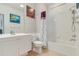 Bathroom with shower/tub combo and vanity at 8547 Leatherleaf Ln, Orlando, FL 32827