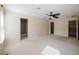 Primary bedroom features neutral walls and carpet with a ceiling fan at 2142 Brandywine Falls Way, Orlando, FL 32824