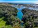 Aerial view of a stunning spring-fed river surrounded by lush greenery at 434 Belmond Dr, Debary, FL 32713