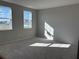 Bedroom with two windows providing natural light, gray walls, and unfinished floors at 9332 Bolshoi Aly, Winter Garden, FL 34787