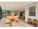 Spacious screened porch with patio furniture and view of backyard at 2871 Sandy Cay St, Clermont, FL 34711