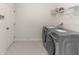 A well-equipped laundry room with modern washer and dryer units and practical shelving at 5648 Green Arrow Pl, Sanford, FL 32773