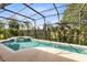 Relaxing screened-in pool and jacuzzi in the backyard offer a private oasis for homeowners at 2815 Crane Trace Cir, Orlando, FL 32837