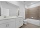 Bathroom with bathtub, toilet and double vanity at 340 Belmond Dr, Debary, FL 32713