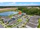 Aerial view of new neighborhood homes located near a tranquil pond and lush wooded areas at 11218 Pixie Mandarin Ct, Winter Garden, FL 34787