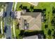 Overhead aerial perspective showing a home with a screened pool surrounded by landscaped grounds and neighborhood streets at 1221 Glendora N Rd, Kissimmee, FL 34759