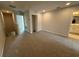 Upstairs bedroom with neutral carpet, closet, and an attached bathroom at 5086 Rain Shadow Dr, St Cloud, FL 34772