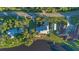 Aerial view of home on lake with mature trees and charming fenced garden at 360 Rest Haven Rd, Geneva, FL 32732