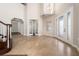 Spacious foyer with soaring ceilings and decorative tile flooring at 7508 Lake Albert Dr, Windermere, FL 34786