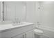 Bright bathroom with white subway tile, a vanity, and a bathtub at 125 Citra Ln, Lake Mary, FL 32746