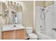 Clean bathroom with shower/tub combo and vanity at 6621 Bouganvillea Crescent Dr, Orlando, FL 32809